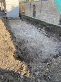 Scavo per base struttura cimitero